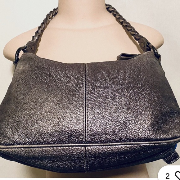 Elliott Luca Metallic Silver Rope Handle Hobo Y2K Hand Bag - Picture 2 of 11